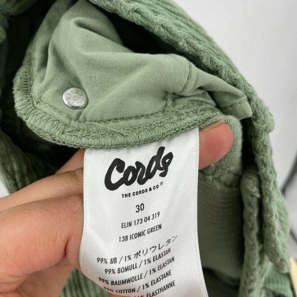 Anthropologie womens Elin the cords straight fit Green Cropped Leg pants - Picture 10 of 11